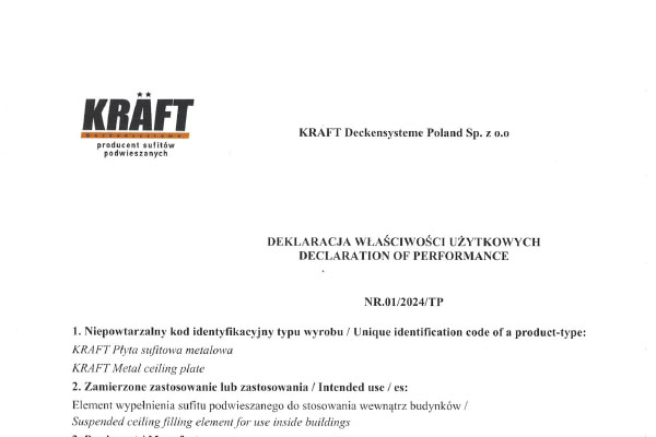 Certificate KRAFT metal plate